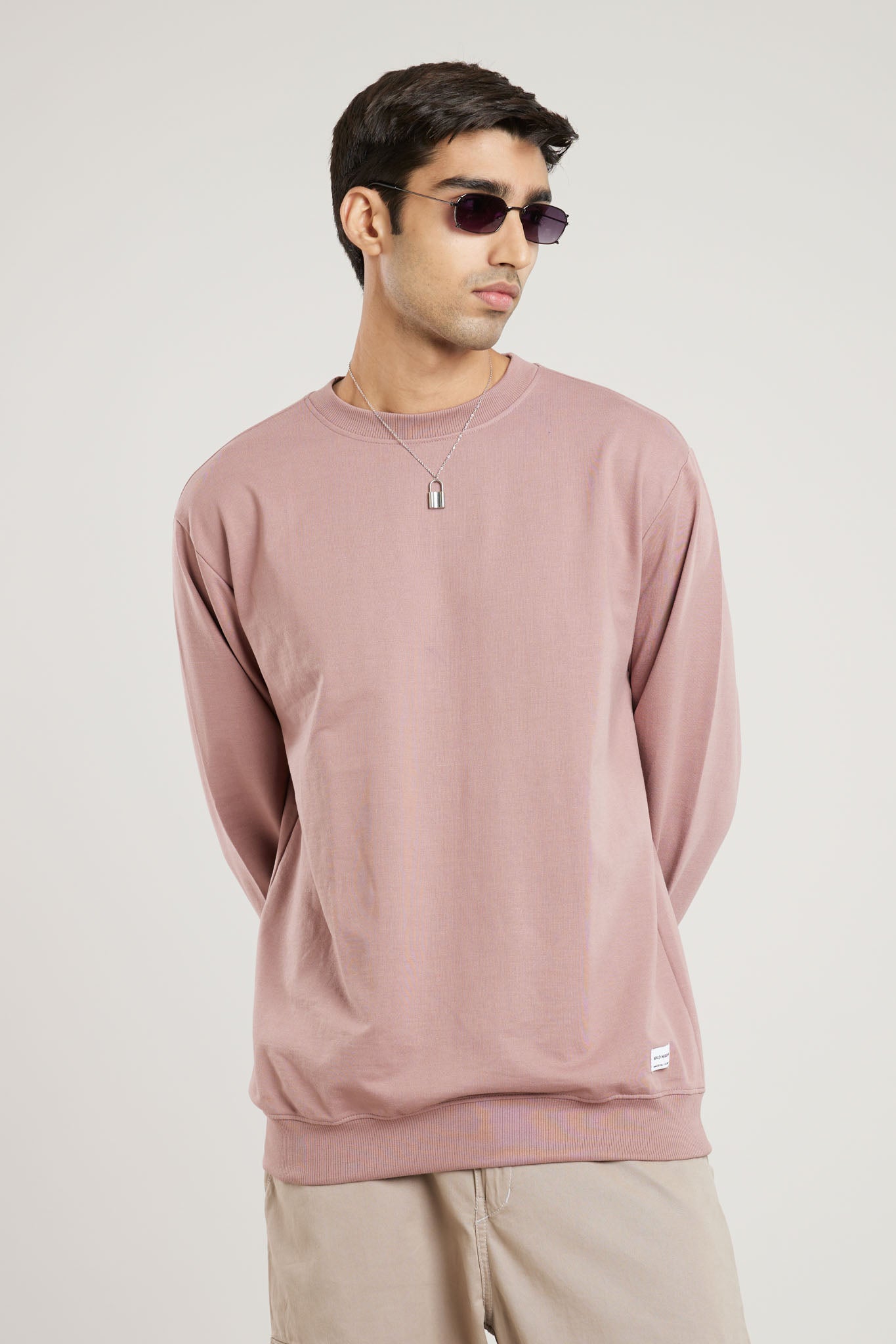 Dusty Pink Solid Sweatshirt